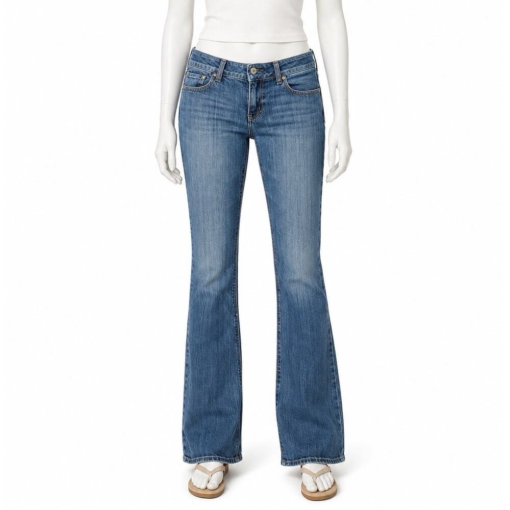 American Eagle Artist Bootcut Jeans Womens 6 w30 L32 Long Blue Low Rise Stretch